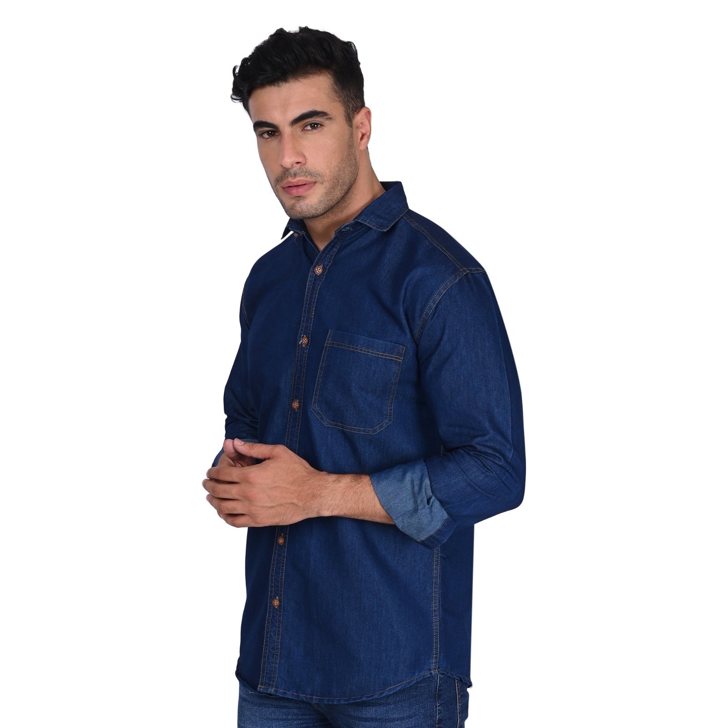 Sweetyster Men’s Stylish Denim Shirt - Full Sleeve, Casual Wear