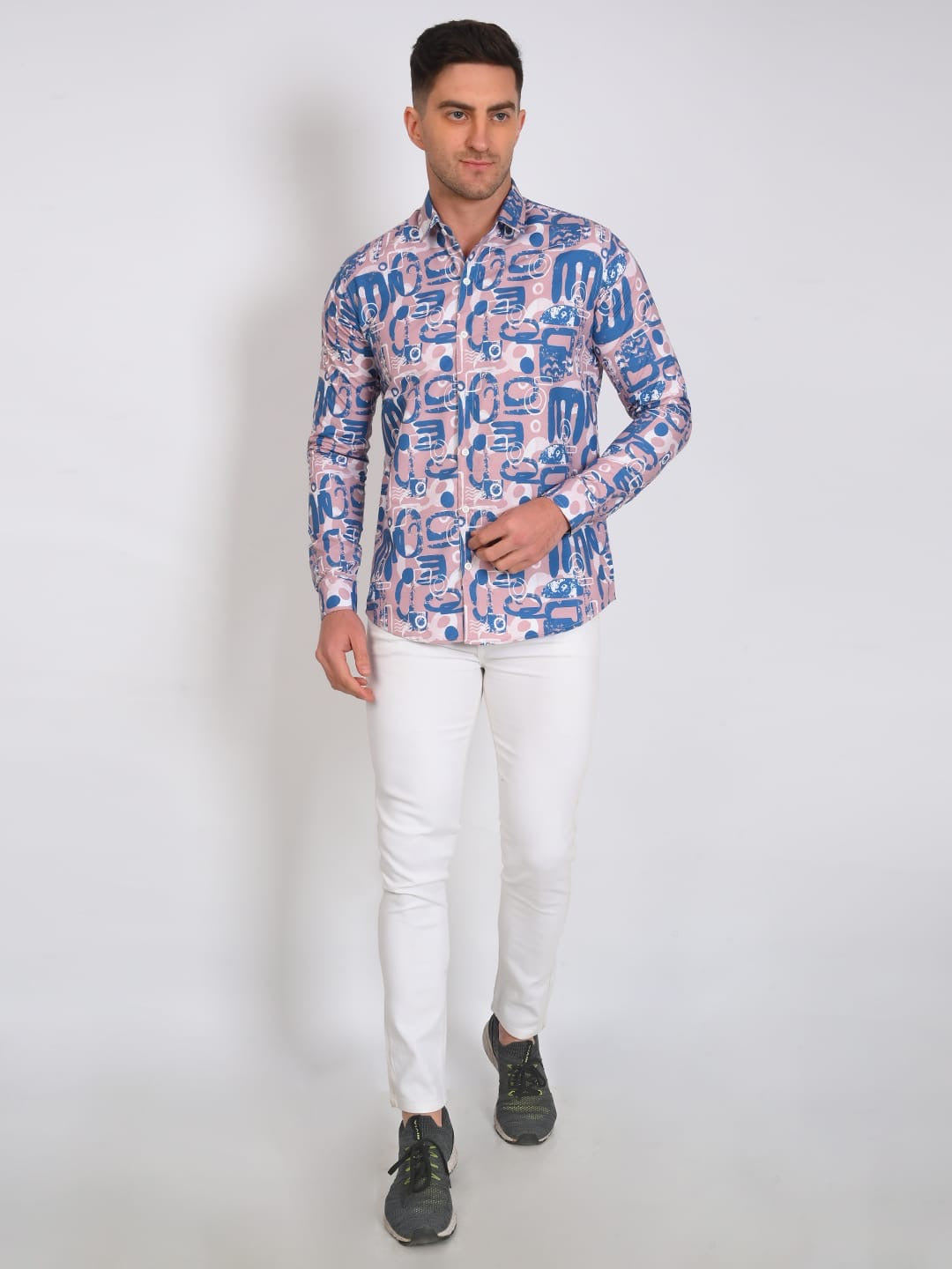 Men’s Modern Abstract Printed Casual Shirt