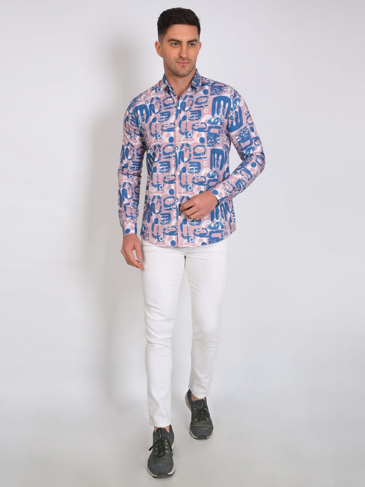 Men’s Modern Abstract Printed Casual Shirt