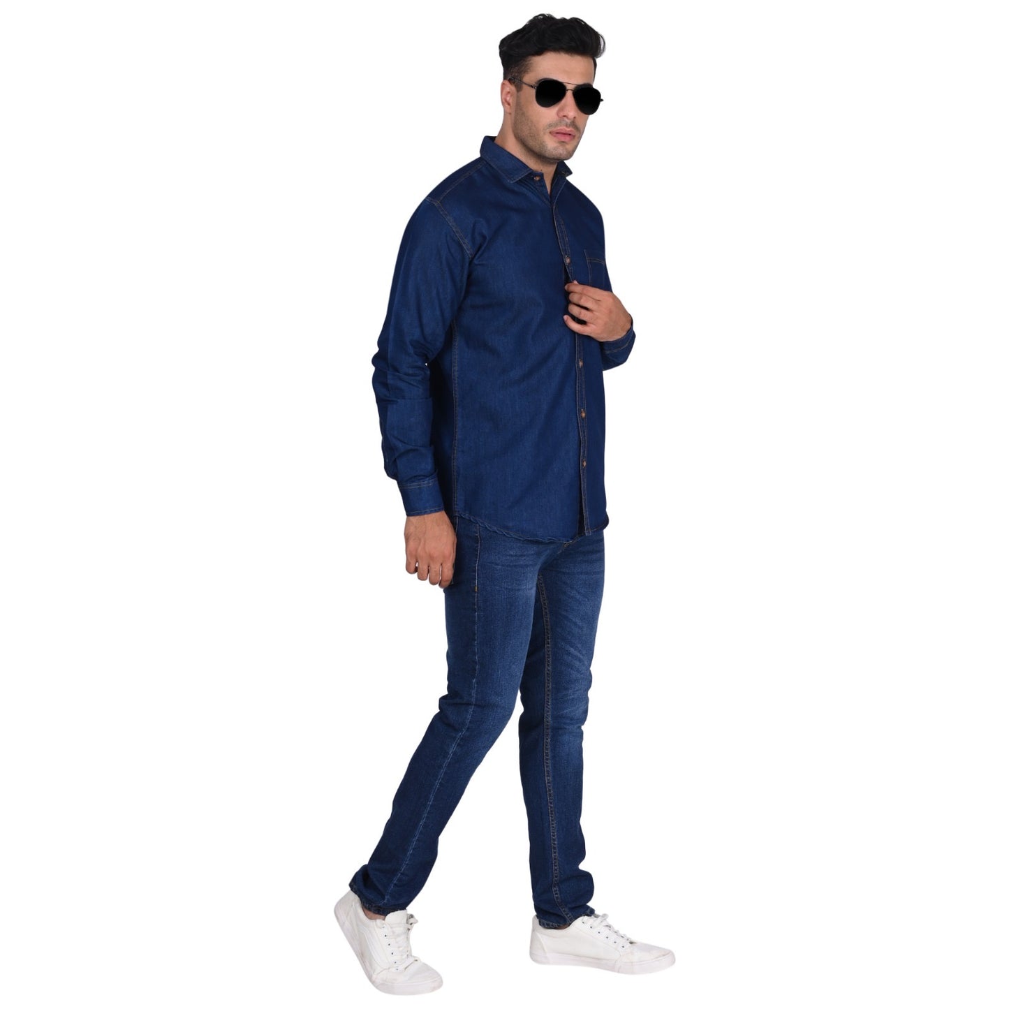 Sweetyster Men’s Stylish Denim Shirt - Full Sleeve, Casual Wear