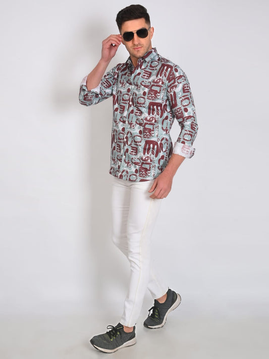 Men’s Modern Abstract Printed Casual Shirt