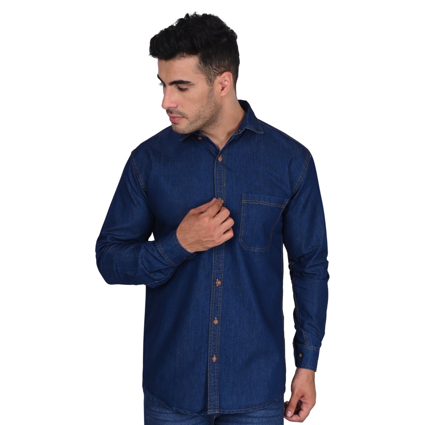 Sweetyster Men’s Stylish Denim Shirt - Full Sleeve, Casual Wear