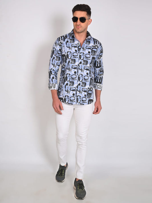 Men’s Modern Abstract Printed Casual Shirt