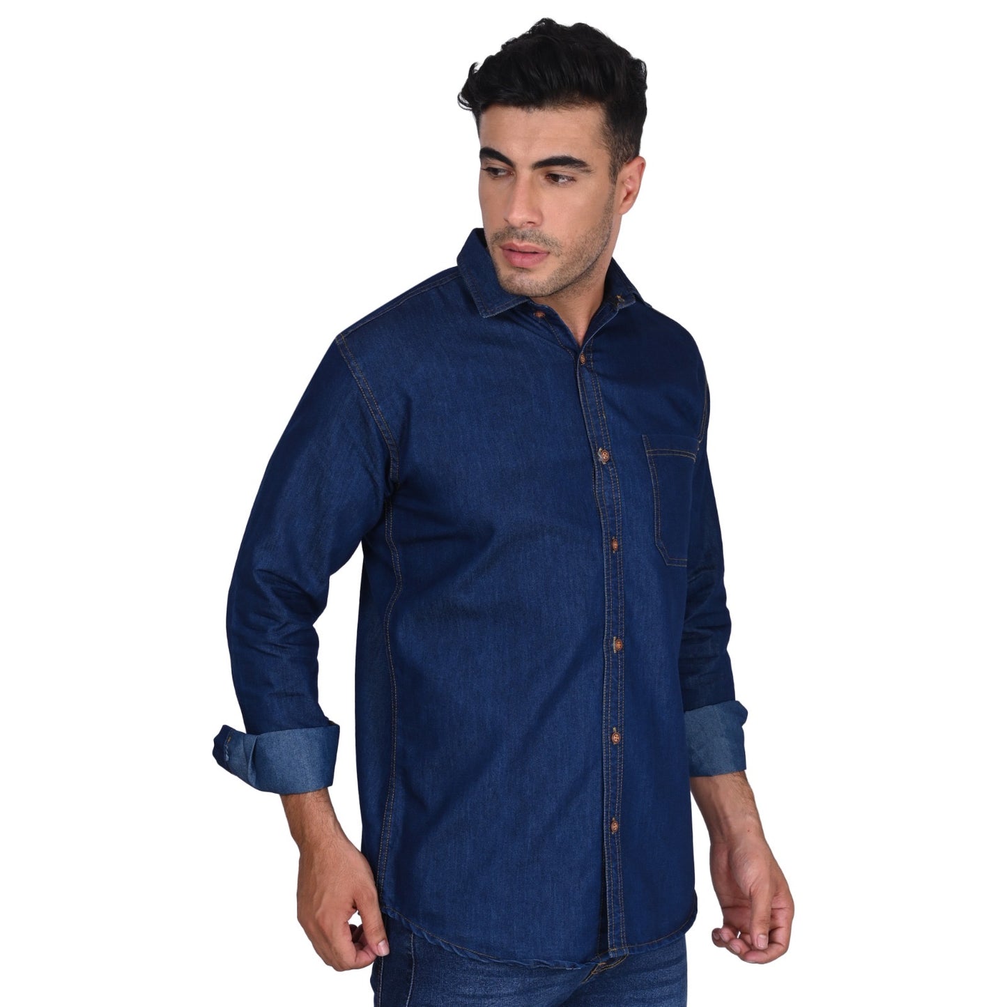 Sweetyster Men’s Stylish Denim Shirt - Full Sleeve, Casual Wear