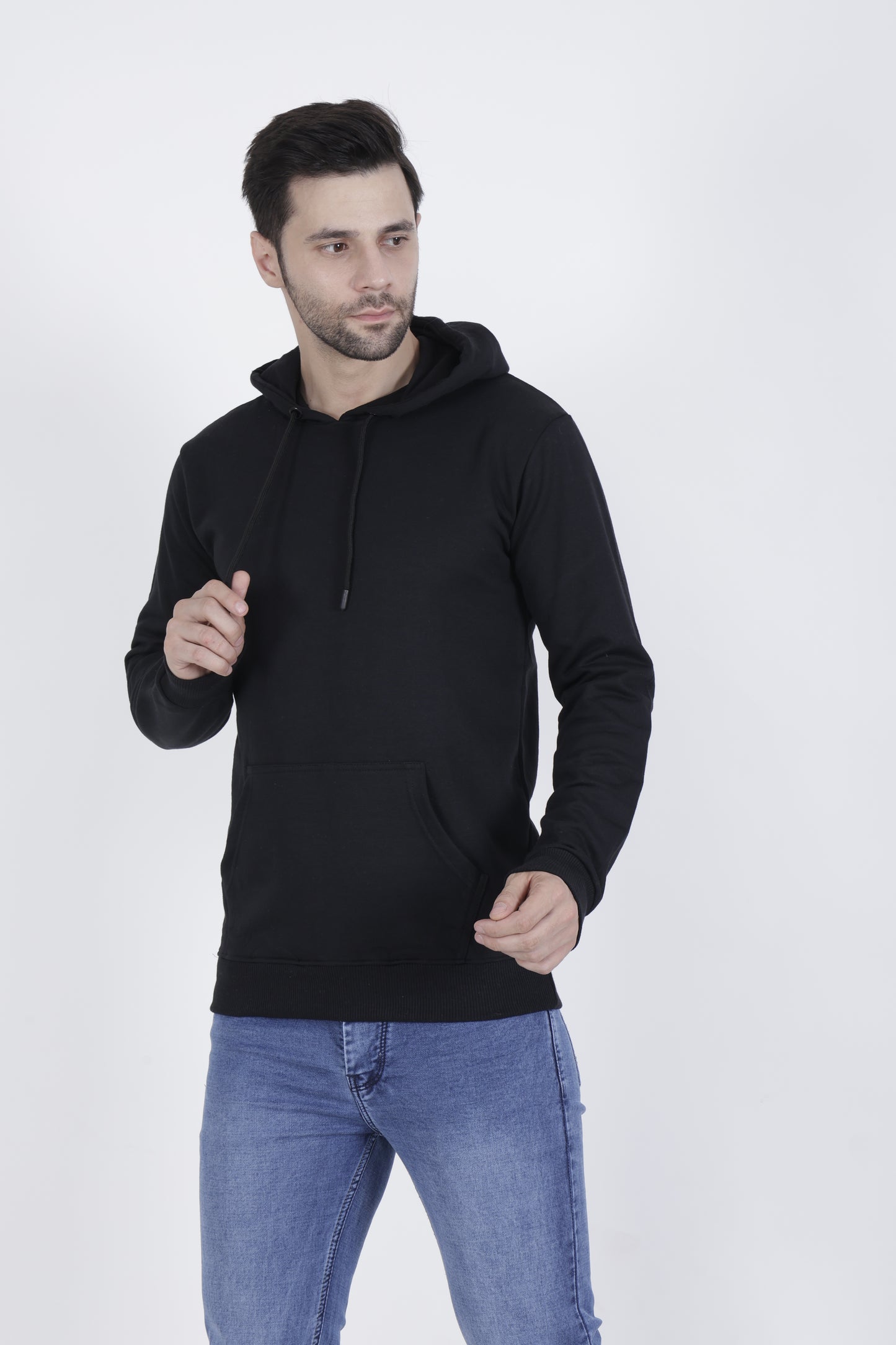 Premium Black Cotton Hoodie