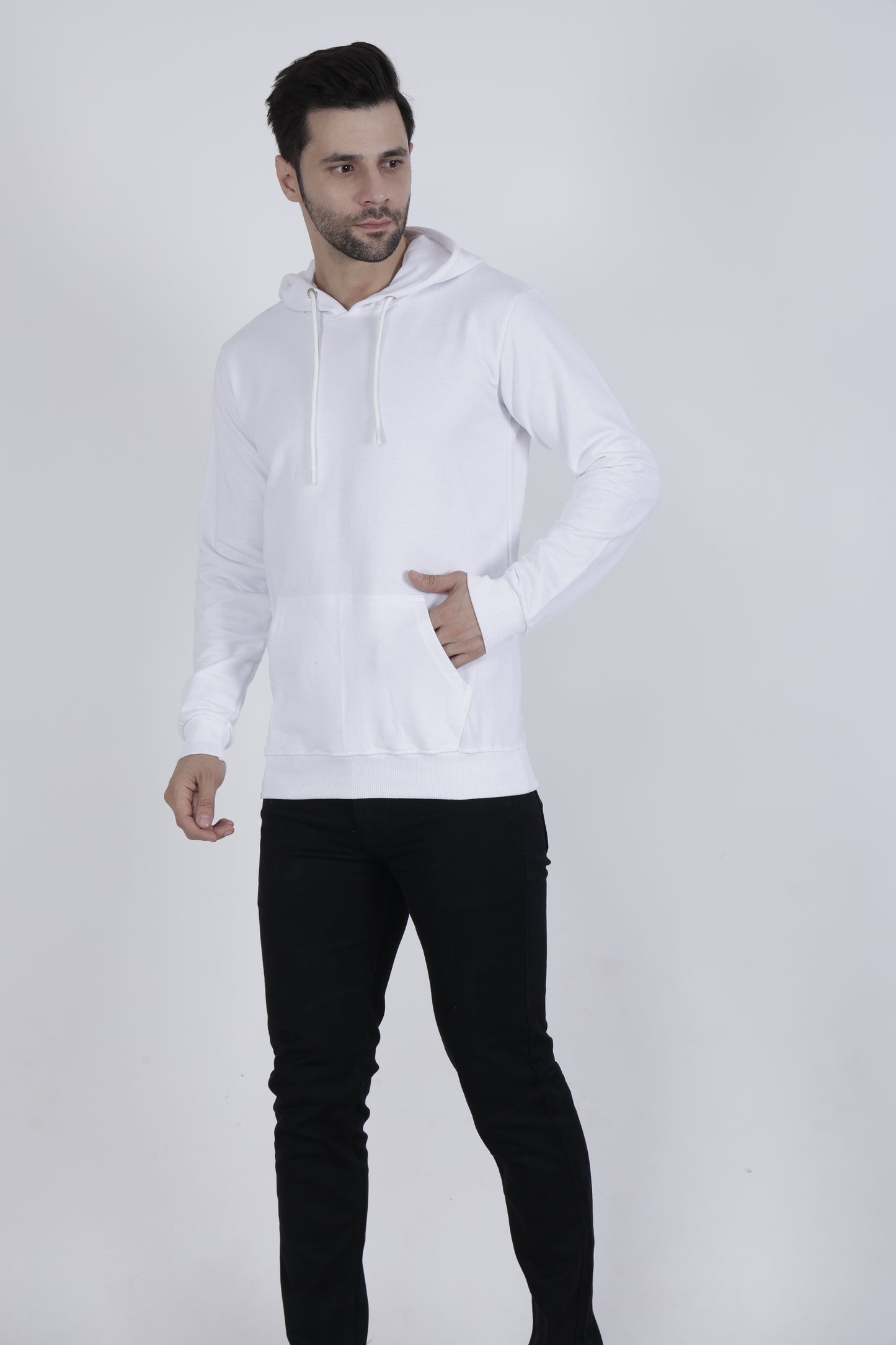 Premium White Cotton Hoodie