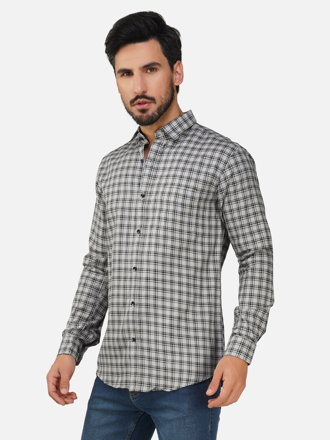 SWEETYSTER Gray Checked Shirt