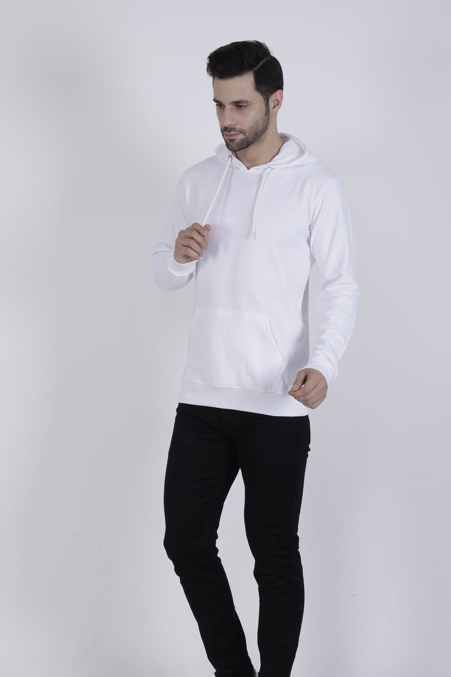 Premium White Cotton Hoodie