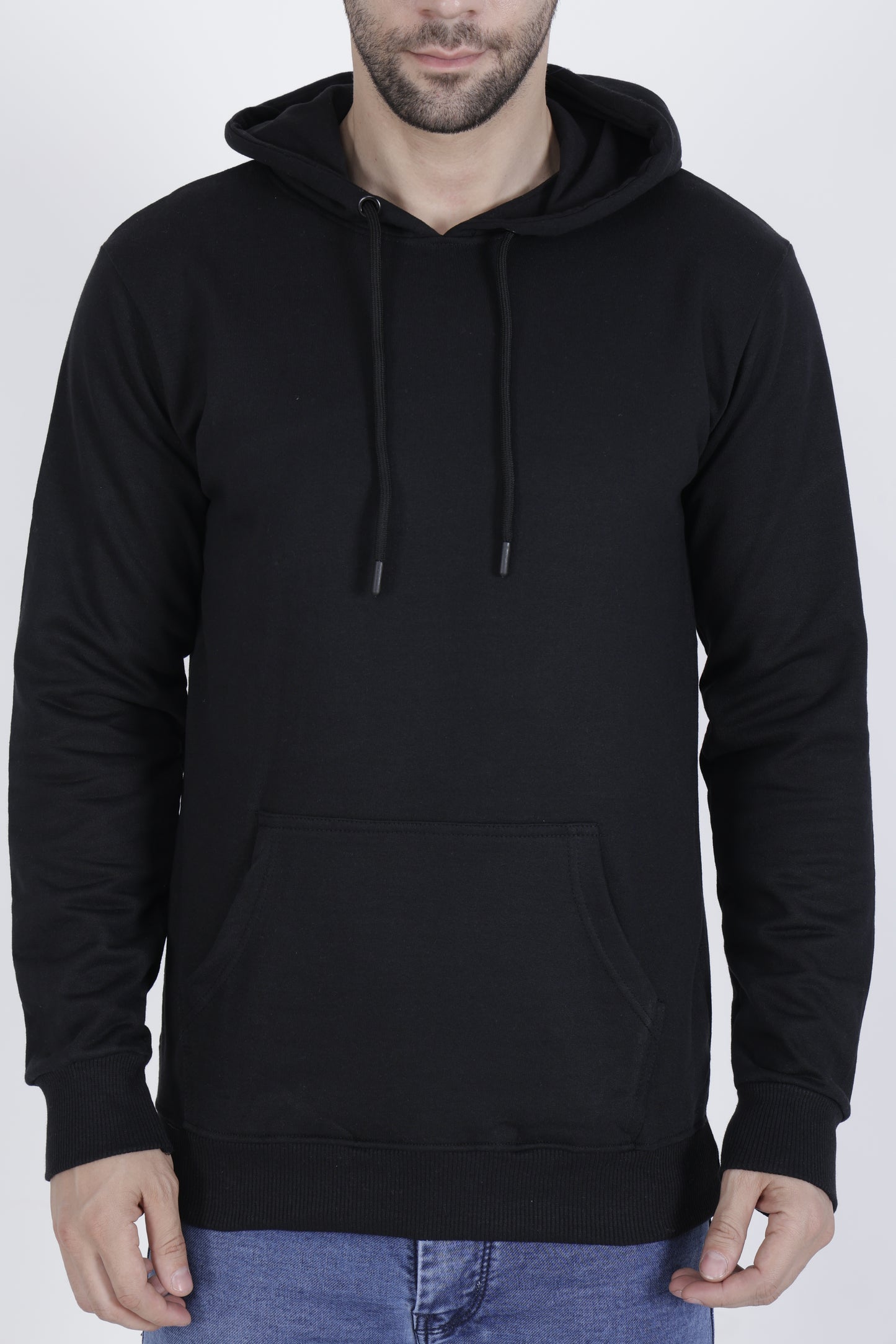 Premium Black Cotton Hoodie