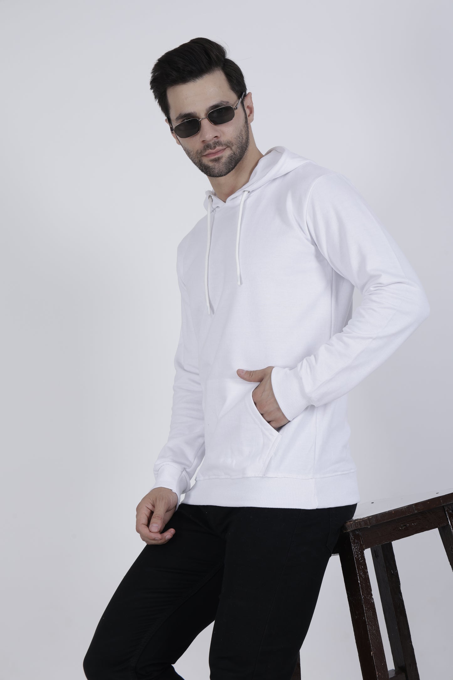 Premium White Cotton Hoodie