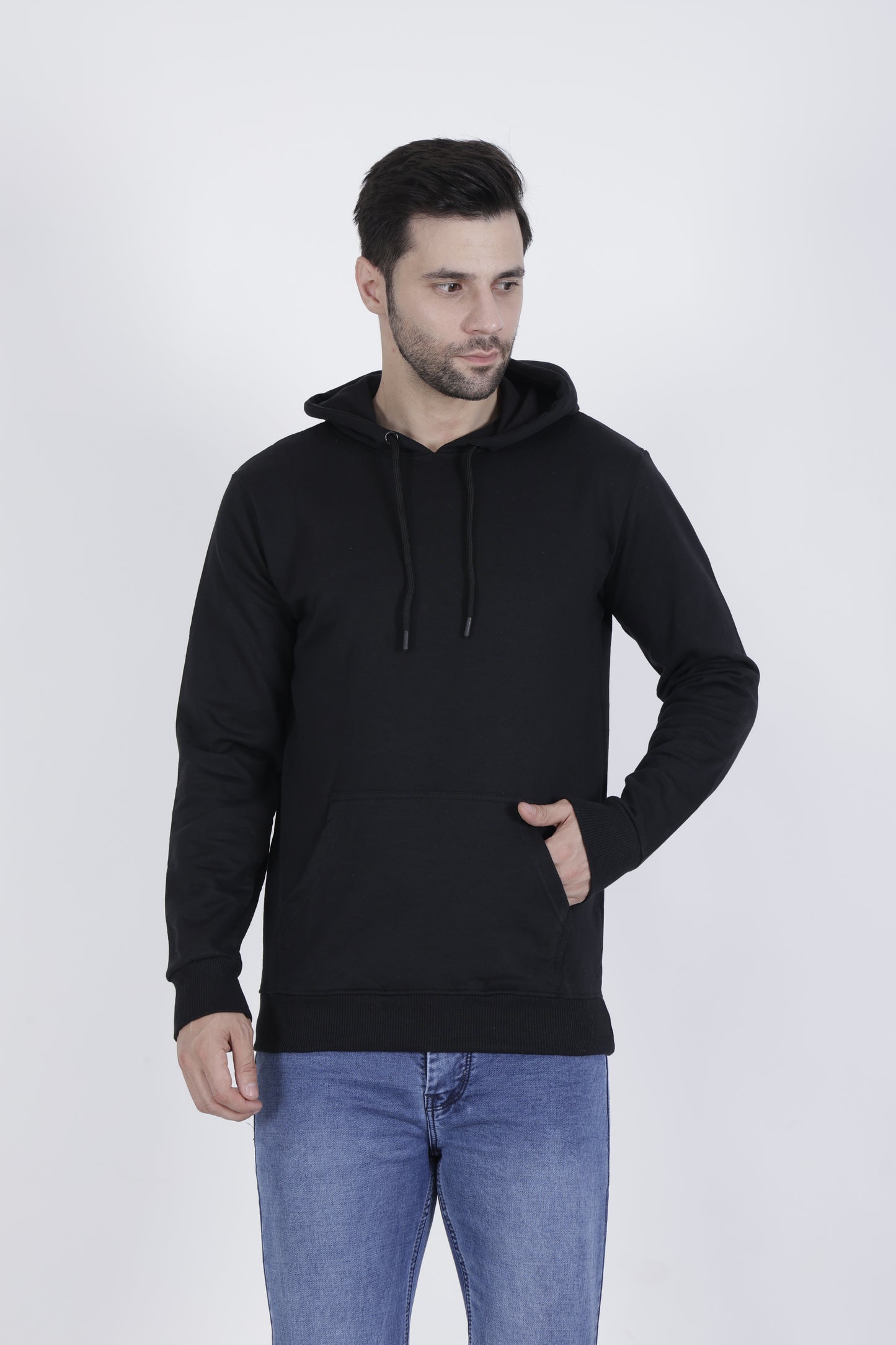 Premium Black Cotton Hoodie