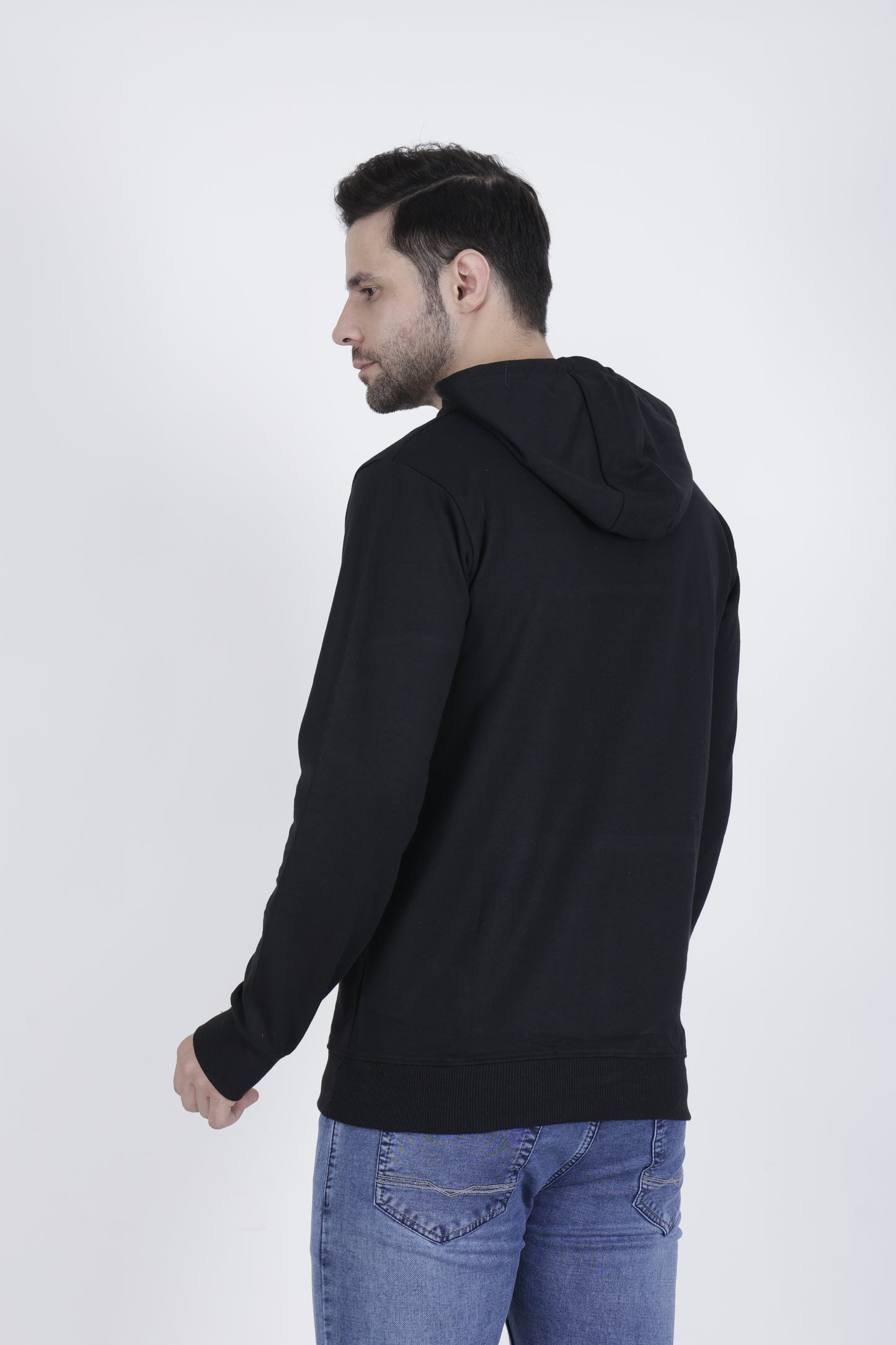 Premium Black Cotton Hoodie