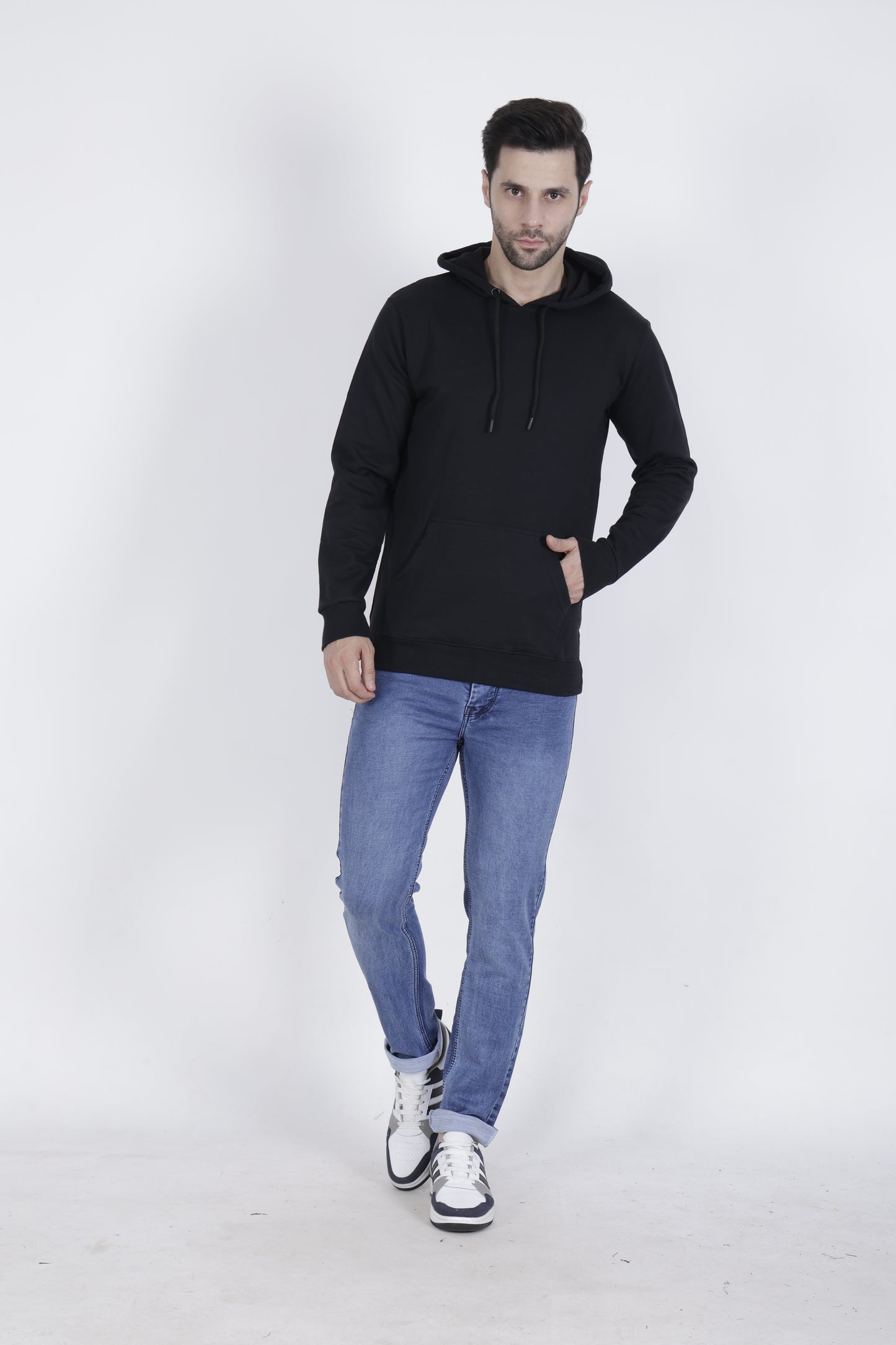 Premium Black Cotton Hoodie