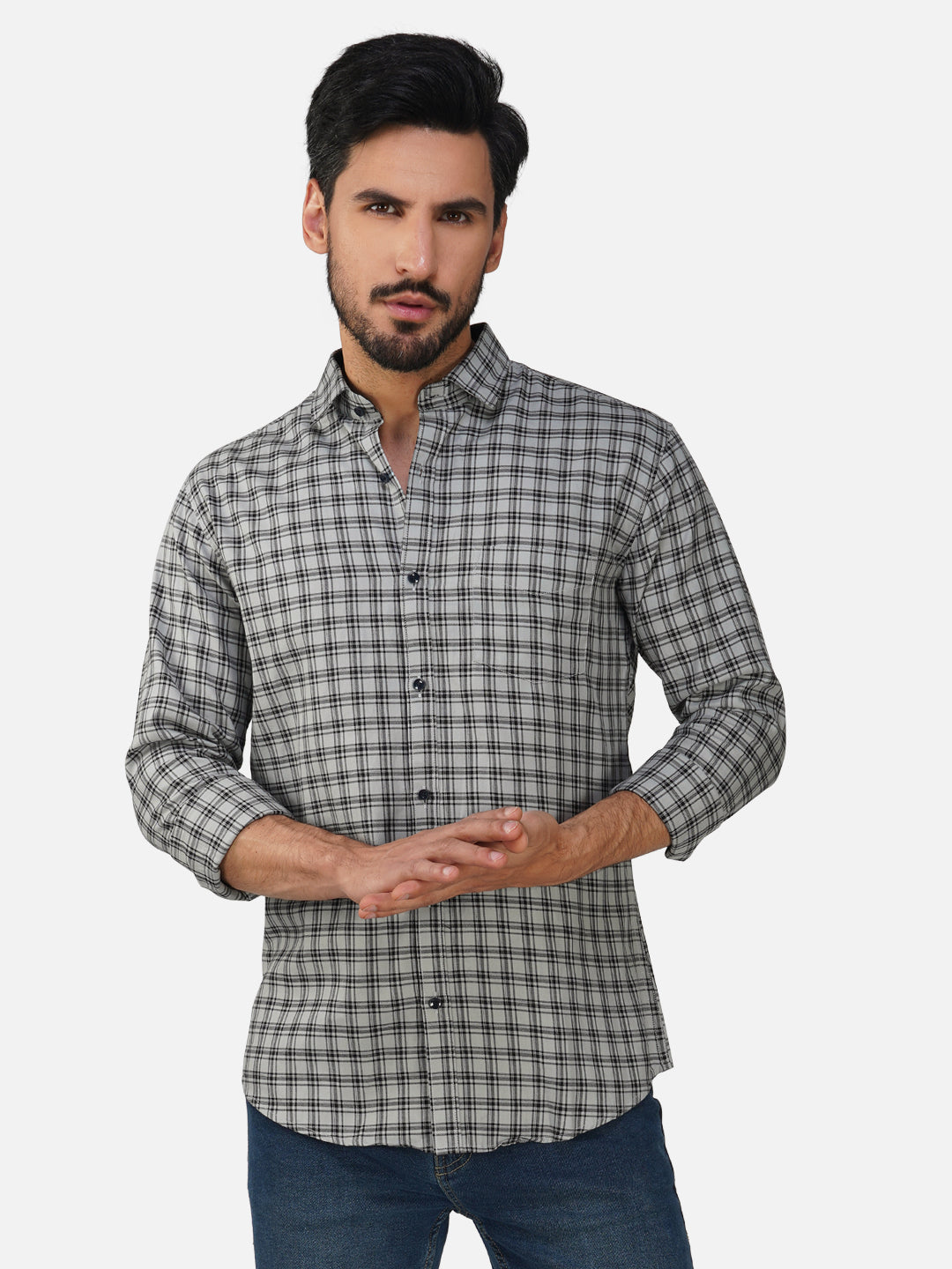 SWEETYSTER Gray Checked Shirt