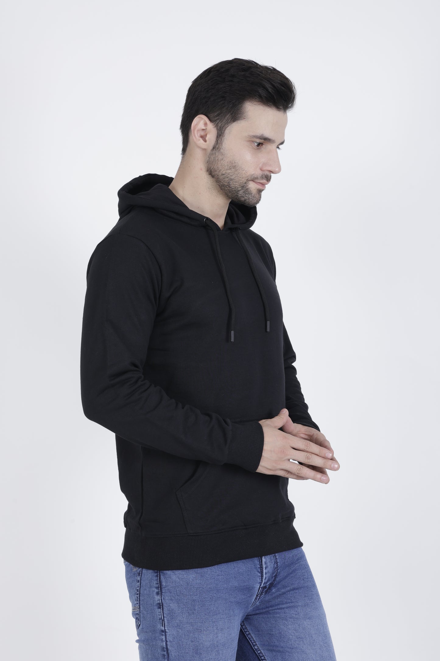 Premium Black Cotton Hoodie