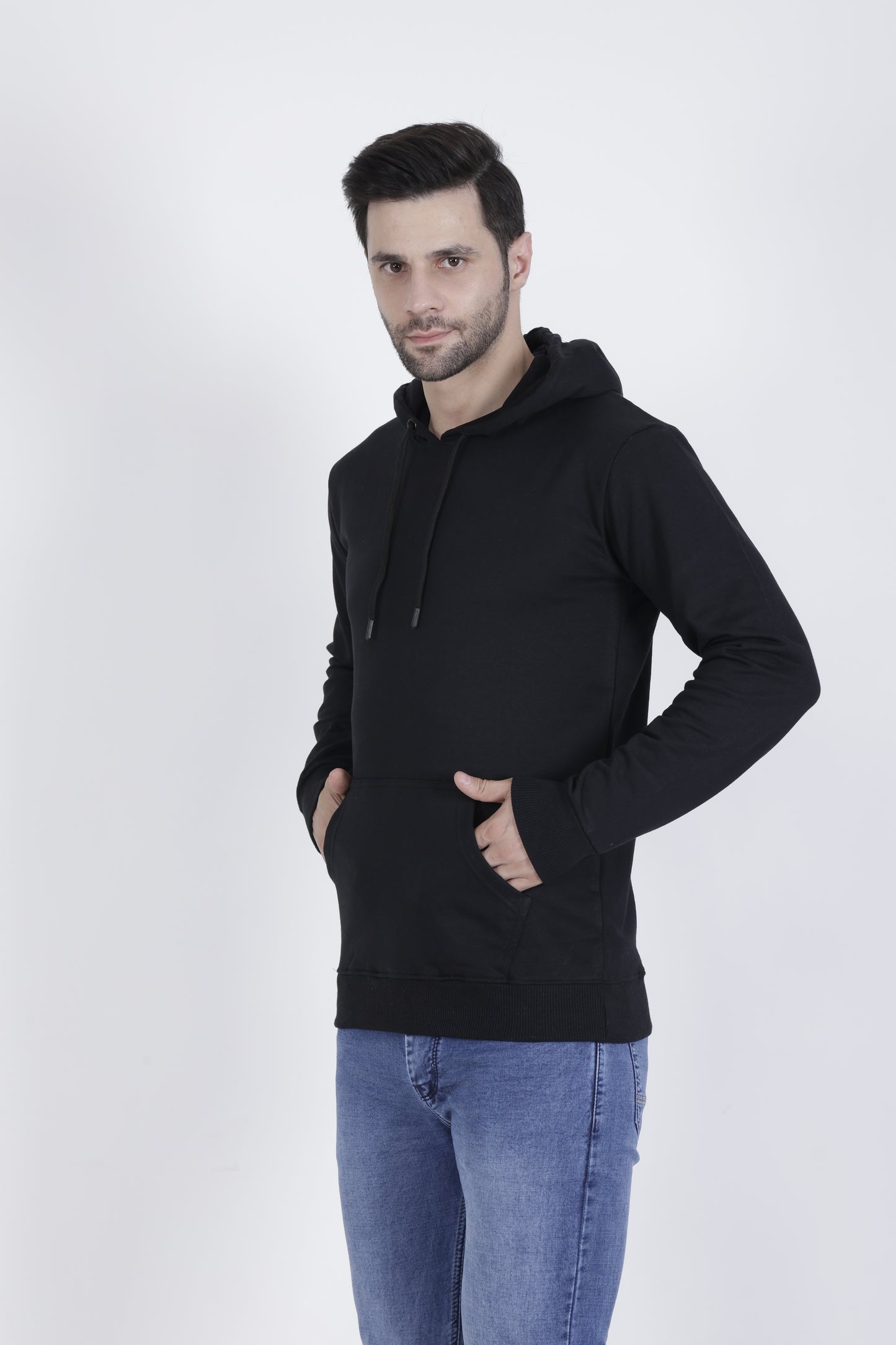 Premium Black Cotton Hoodie