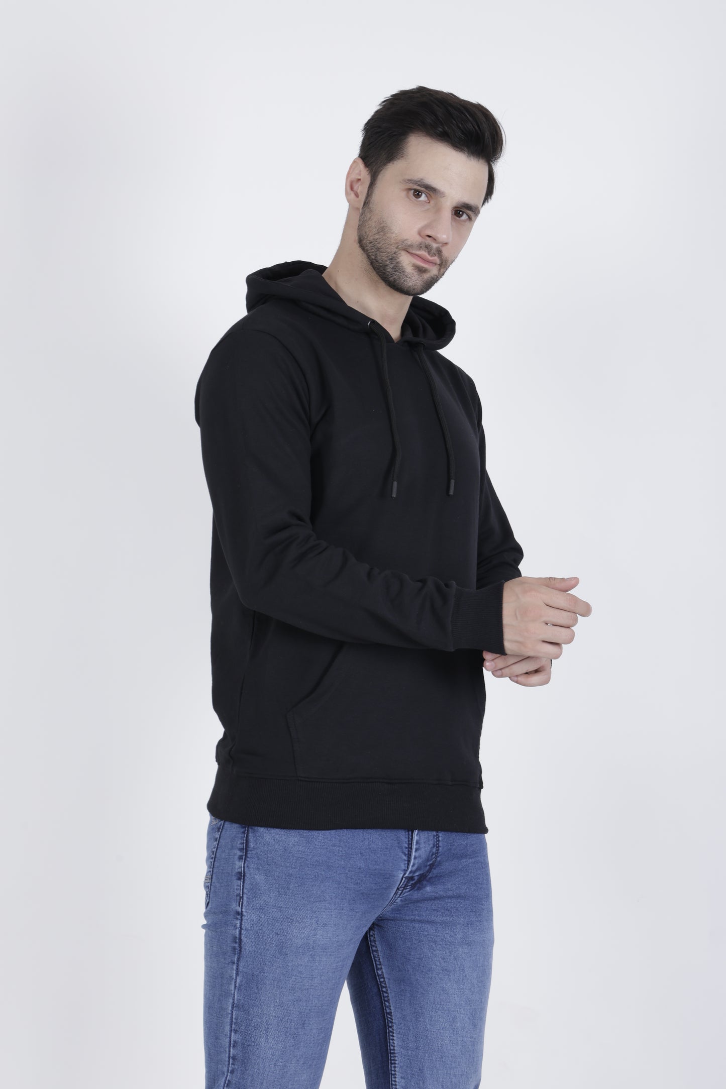 Premium Black Cotton Hoodie